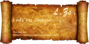 Leány Zsanna névjegykártya